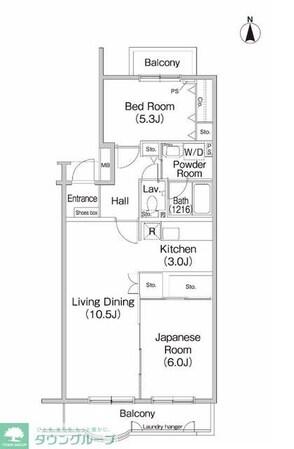 フィール野川Bの物件間取画像
